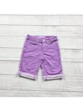 Lands End Girls Lavender Denim Bermuda Shorts 7